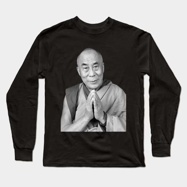 Dalai Lama Spiritual Leader Long Sleeve T-Shirt by Closeddoor